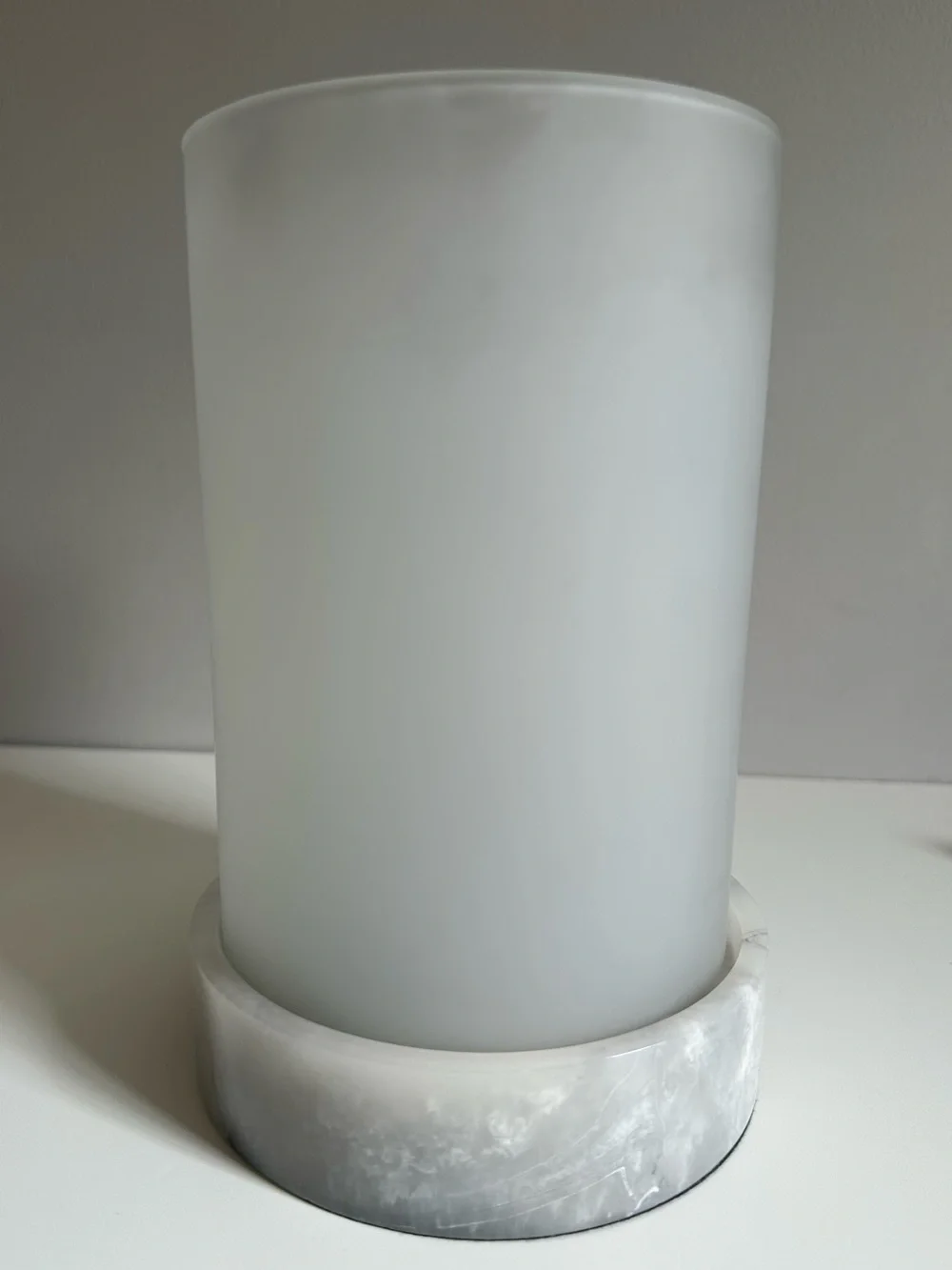 Yankee Candle Frosted Glass Hurricane Candle Holder with Marble Base